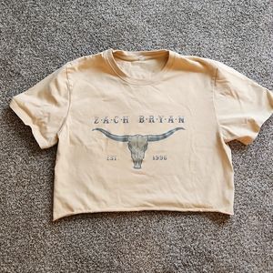Crop top, cropped tee zach bryan, zach bryan tee shirt, concert tee, western top